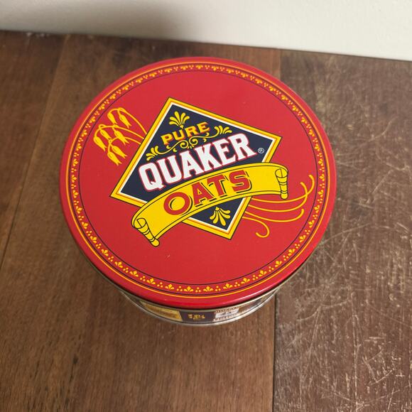 Quaker Oats 1983 VINTAGE Decorative storage tin Oatmeal Cookie Recipe - Picture 2 of 10